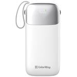 Powerbank ColorWay 50 000 mAh, 1x USB QC3.0/ USB-C/ Lightning/ 22,5 W/ biela
