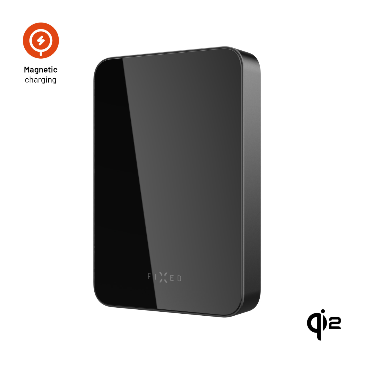 Powerbank FIXED MagZen 10 Crystal s Qi2 a MagSafe, 10 000 mAh, čierna