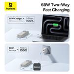 Powerbanka Baseus Free2Pull 20000mAh, 65W, s káblom USB-C biela