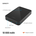 Powerbanka FIXED MagZen 10 Crystal s  Qi2 a MagSafe, 10 000 mAh, černá
