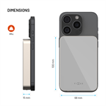 Powerbanka FIXED MagZen 10 Crystal s  Qi2 a MagSafe, 10 000 mAh, titanová