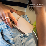 Powerbanka FIXED MagZen 5 Crystal s Qi2 a MagSafe, 5 000 mAh, růžová