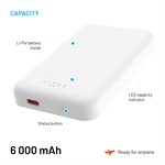 Powerbanka FIXED MagZen s bezdrátovým nabíjením Magsafe, 6 000 mAh, bílá