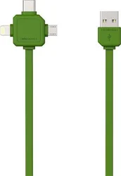 PowerCube Cable 1,5m zelený 3v1
