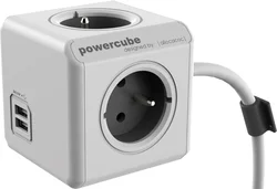 POWERCUBE multifunkční zásuvkový systém EXTENDED USB - kostka 4 zásuvky + 2x USB 1,5m kabel