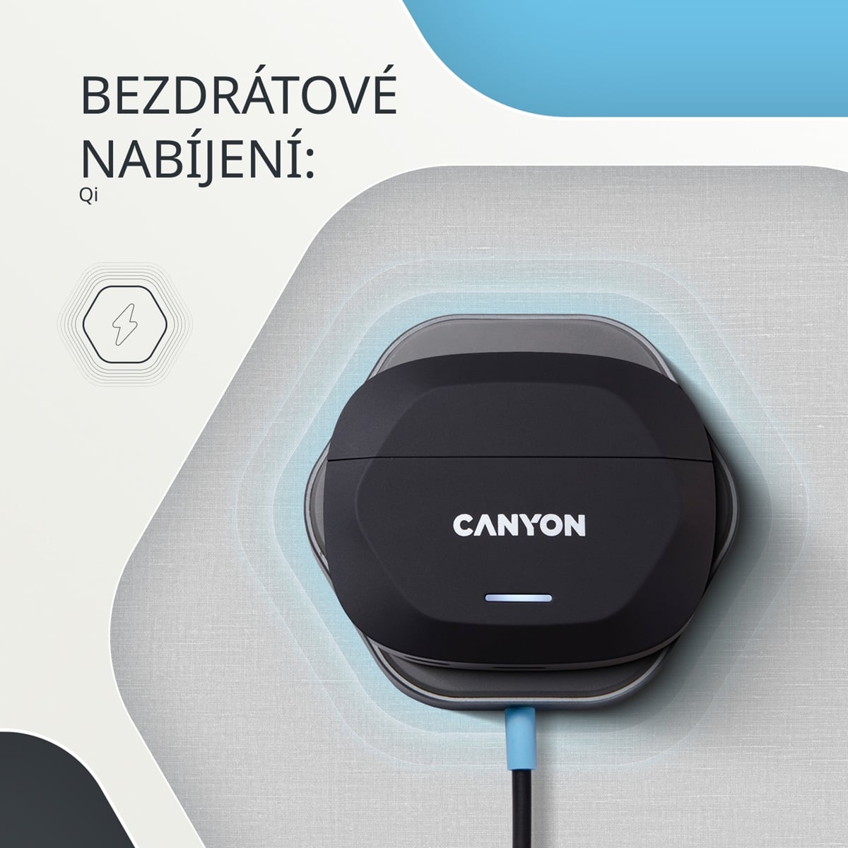 Pravé bezdrôtové stereo slúchadlá Hexagon 7, biele/béžové