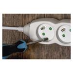 Predlžovací kábel 10 m / 4 zásuvky / biely / PVC / 1 mm2