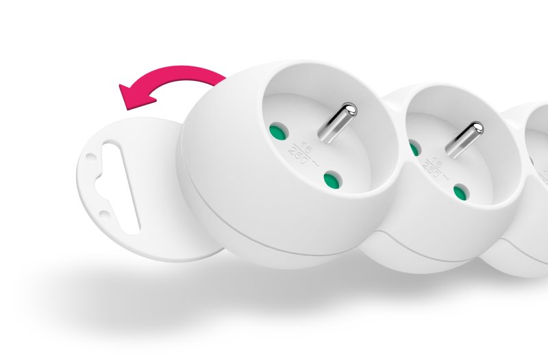 Predlžovací kábel CONNECT IT 230 V, 3 zásuvky, 1,5 m, s vypínačom (biely)