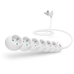 Predlžovací kábel CONNECT IT 230 V, 6 zásuviek, 5 m, s vypínačom (biely)