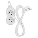 Predlžovací kábel Emos 1,4 m / 2 zásuvky / biely / PVC / 1 mm2