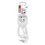 Predlžovací kábel Emos 1,4 m / 2 zásuvky / biely / PVC / 1 mm2