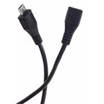 Predlžovací kábel PremiumCord microUSB 2.0 samec - samica, čierny 3 m
