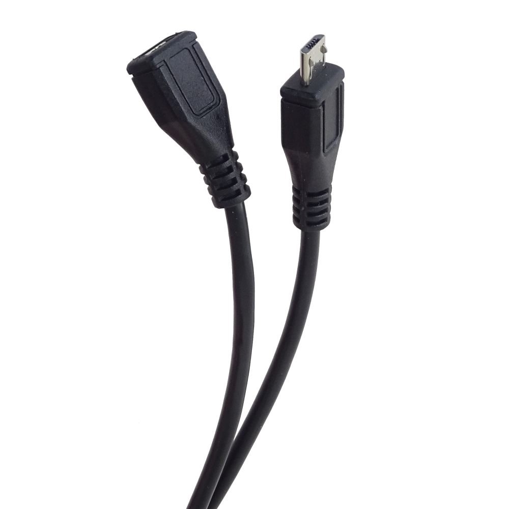 Predlžovací kábel PremiumCord microUSB 2.0 samec-samica, čierny 5 m