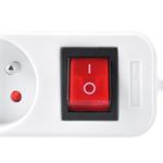 Predlžovací kábel Solight, 3 zásuvky, biely, vypínač, 5 m