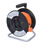 Predlžovací kábel Solight, 4 zásuvky, 25 m, 3x 1,0 mm2, oranžový kábel