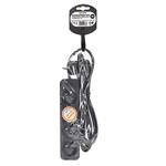 Predlžovací kábel Solight, 4 zásuvky, čierny, 3 m