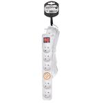 Predlžovací kábel Solight, 6 zásuviek, biely, vypínač, 2 m