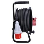 Predlžovací kábel Solight na bubne, 3 zásuvky, 400V + 230V, 25m gumový kábel 5x1,5mm2, IP44