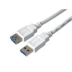 Predlžovací kábel USB 3.0 Super-speed 5Gbps AA, MF, 9pin, 5m biela ku3paa5w