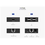 PremiumCord 4-portový extender USB 2.0 cez Cat5/Cat5e/Cat6 až do 150 m