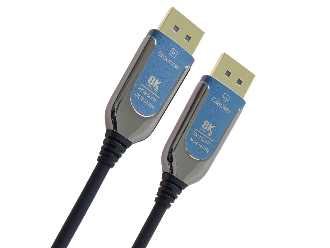 PremiumCord 8K Optický DisplayPort 1.4 přípojný kabel M/M, zlacené konekt. 25m