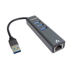 PremiumCord Adapter USB-A na Gigabit 10/100/1000Mbps + 3x USB3.0 konektor