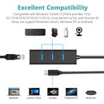 PremiumCord Adapter USB-C na Gigabit 10/100/1000Mbps + 3x USB3.0 konektor