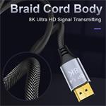 PremiumCord DisplayPort 1.4 přípojný kabel 32,4Gbit/s, rozlišení 8K, kovové a zlacené konektory, 9m