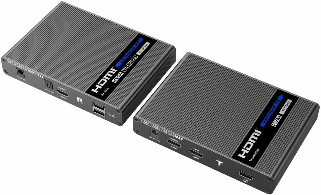 PremiumCord HDMI 2.0 KVM extender Ultra HD 4kx2k@60Hz na 70 m s USB prenosom