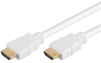 PremiumCord HDMI High Speed + Ethernet kábel, biely, pozlátené konektory, 15m kphdme15w