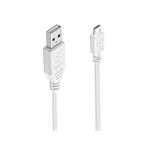 PremiumCord Kabel microUSB 1m, bílý