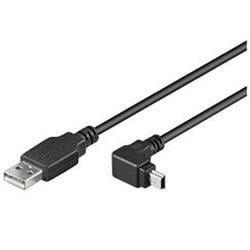 PremiumCord Kabel USB 2.0, A-B mini, 5pinů, konektor do úhlu 90°, 1,8m 