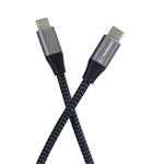 PremiumCord Kabel USB-C M/M, 100W 20V/5A 480Mbps bavlněný oplet, 2m
