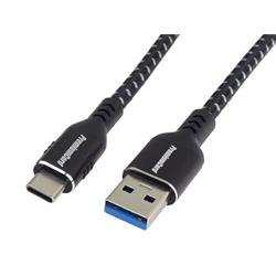 PremiumCord kabel USB-C - USB 3.0 A (USB 3.2 generation 1, 3A, 5Gbit/s) bavlněný oplet a hliníkové konektory 1m