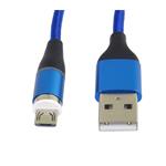 PremiumCord Magnetický micro USB a USB-C nabíjecí a datový kabel 1m, modrý