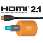 PremiumCord ULTRA HDMI 2.1 High Speed + Ethernet kabel 8K@60Hz,zlacené 2m