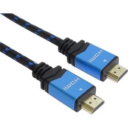 PremiumCord Ultra HDTV 4K@60Hz HDMI 2.0b kábel s kovovými pozlátenými konektormi 1,5 m bavlnený káblový plášť