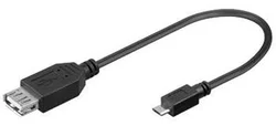 PremiumCord USB redukce kabel USB A/female - Micro USB/male 20cm OTG