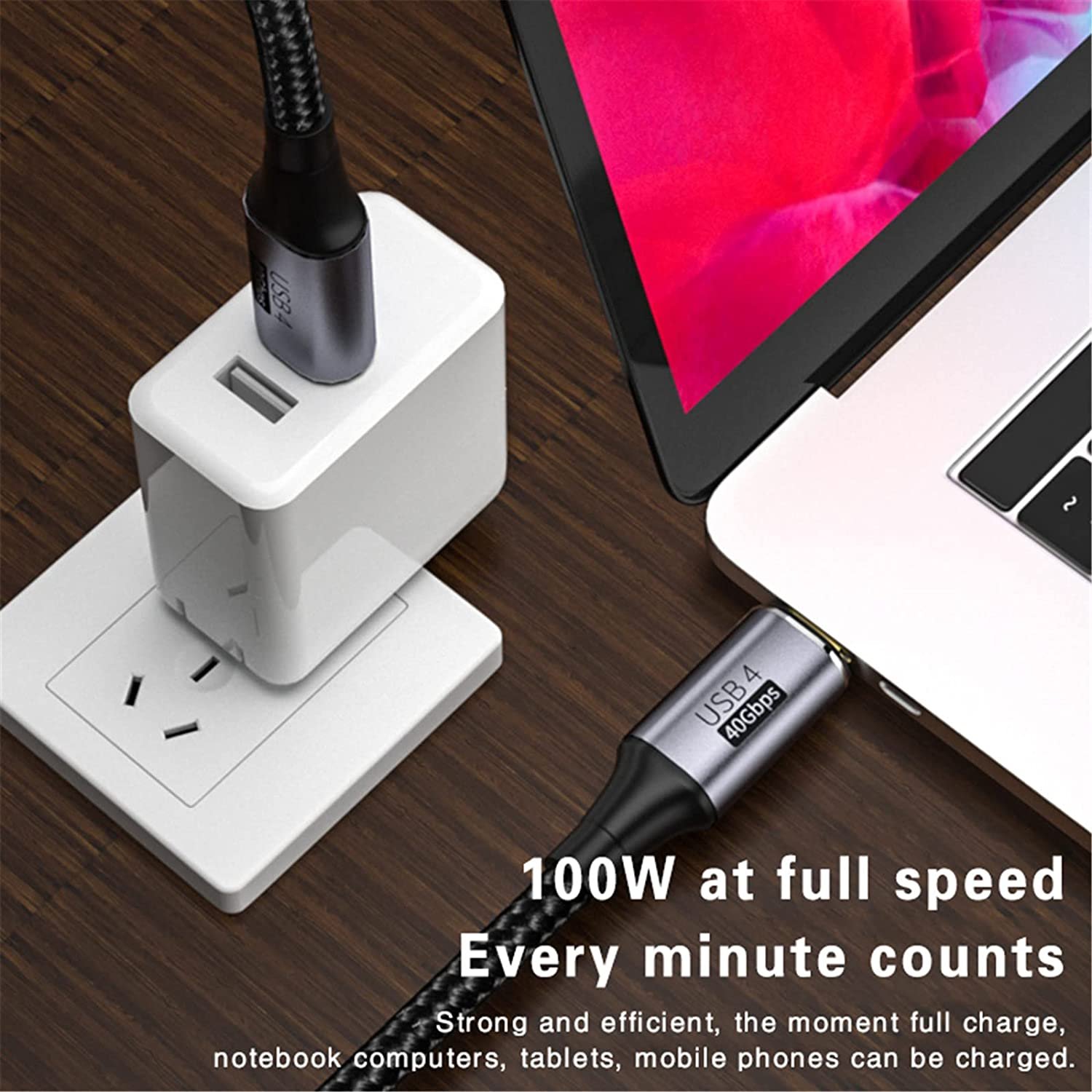 PremiumCord USB4 Gen 3x2 40Gbps 8K 60Hz 240W Thunderbolt 3 kabel 1,2m
