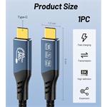 PremiumCord USB4 verzia 2.0 80Gbps 16K 60Hz 240W kábel Thunderbolt 3 a 4 0,8 m