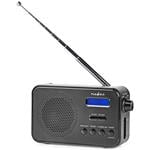 Prenosné rádio NEDIS/ DAB+/ FM/ 1,3"/ napájanie z batérie/ digitálne/ 3,6 W/ budík/ časovač vypnutia/ čierne