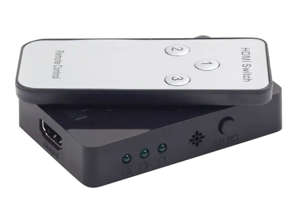 Prepínač HDMI PremiumCord 3:1 plastový s diaľkovým ovládaním