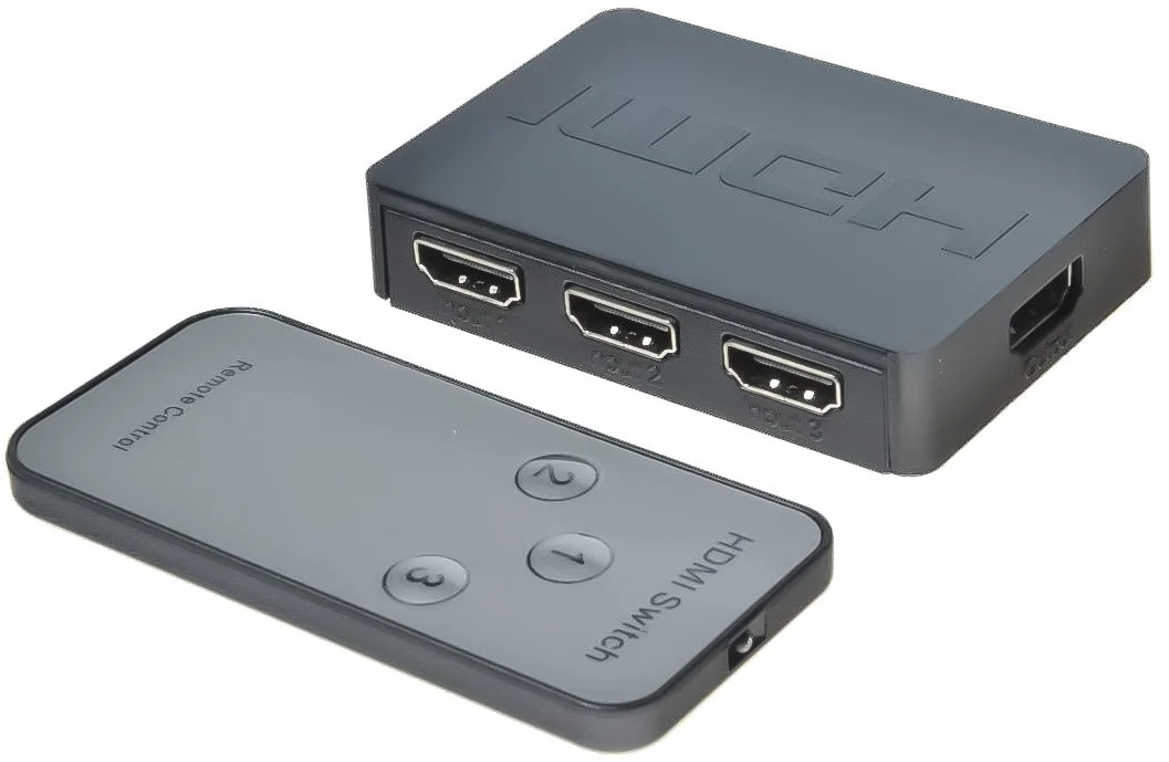 Prepínač HDMI PremiumCord 3:1 plastový s diaľkovým ovládaním