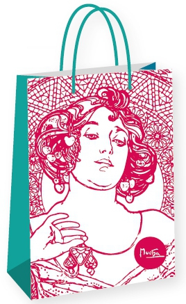 PRESCO Dárková taška Alfons Mucha – Ruby, Fresh Collection, velká 