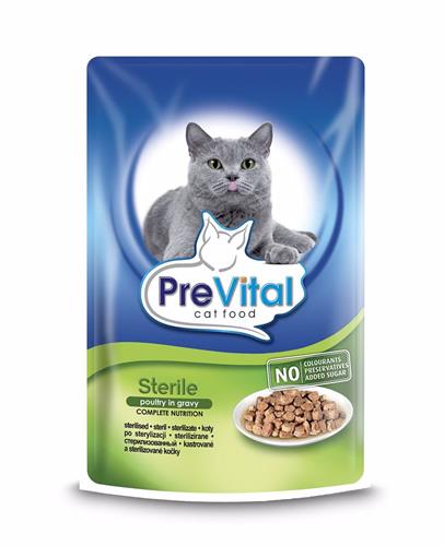 PreVital cat sterilné hydinové mäso v omáčke, kapsička 100 g