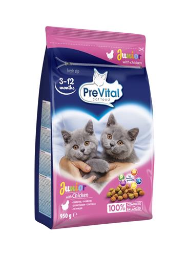 PreVital kočka junior kuřecí (3 - 12 měsíců) 0,95 kg granule pro koťata
