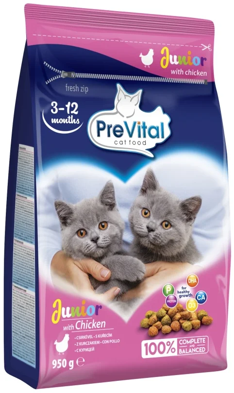 PreVital kočka junior kuřecí (3 - 12 měsíců) 0,95 kg granule pro koťata