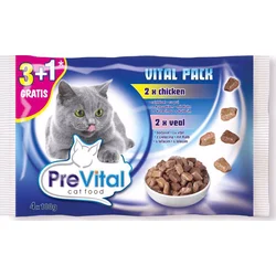 PreVital kočka kuře a telecí, kapsička 4x 100 g (4 pack)