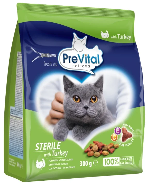 PreVital kočka sterile krůtí 0,3 kg granule pro kastrované kočky