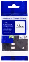 PRINTLINE kompatibilní páska s Brother TZE-FX611,6mm, černý tisk/žlutý podklad, flexibilní PLTB75 - Pásky a štítky